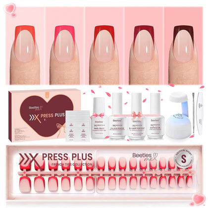 Beetles Red French Tip Nails All-In-One Kit front view