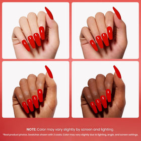 Beetles Red Gel Polish 15ml brush close-up