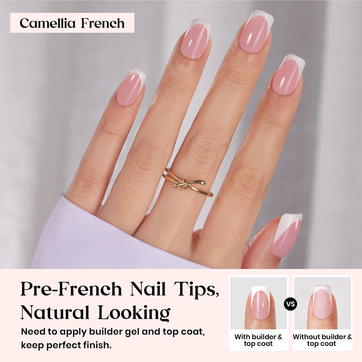 beetles short press on nails in classic pink colour
