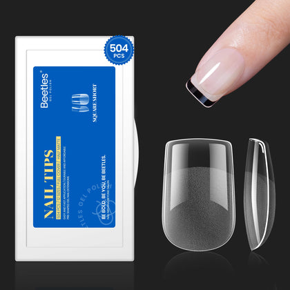 beetles Short Square Nail Tips 504Pcs front view