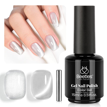 beetles Silver Cat Eye Gel Polish 15ML front view