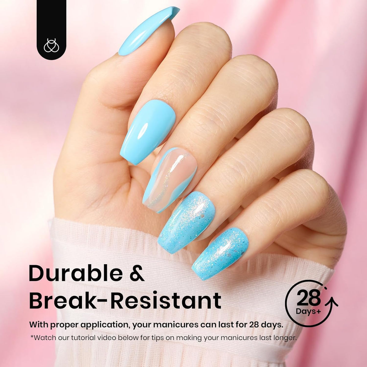 beetles Soft Gel Nail Tips medium short nails close-up