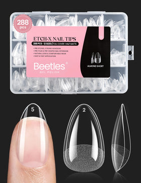 beetles Soft Gel Nail Tips Short Almond 288pcs front view