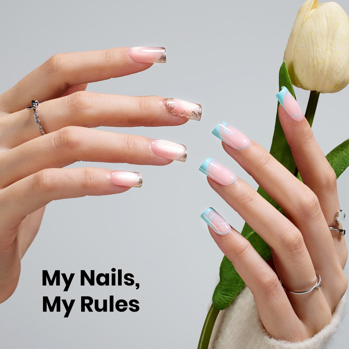 beetles Soft Gel Nail Tips Square Short packaging