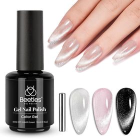beetles Star Cascade Silver Cat Eye Gel Nail Polish 15ML front view