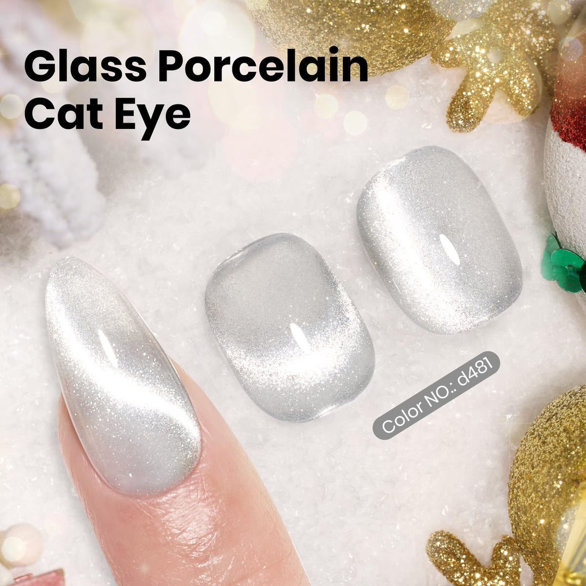 beetles Star Cascade Silver Cat Eye Gel Nail Polish 15ML with cat eye effect