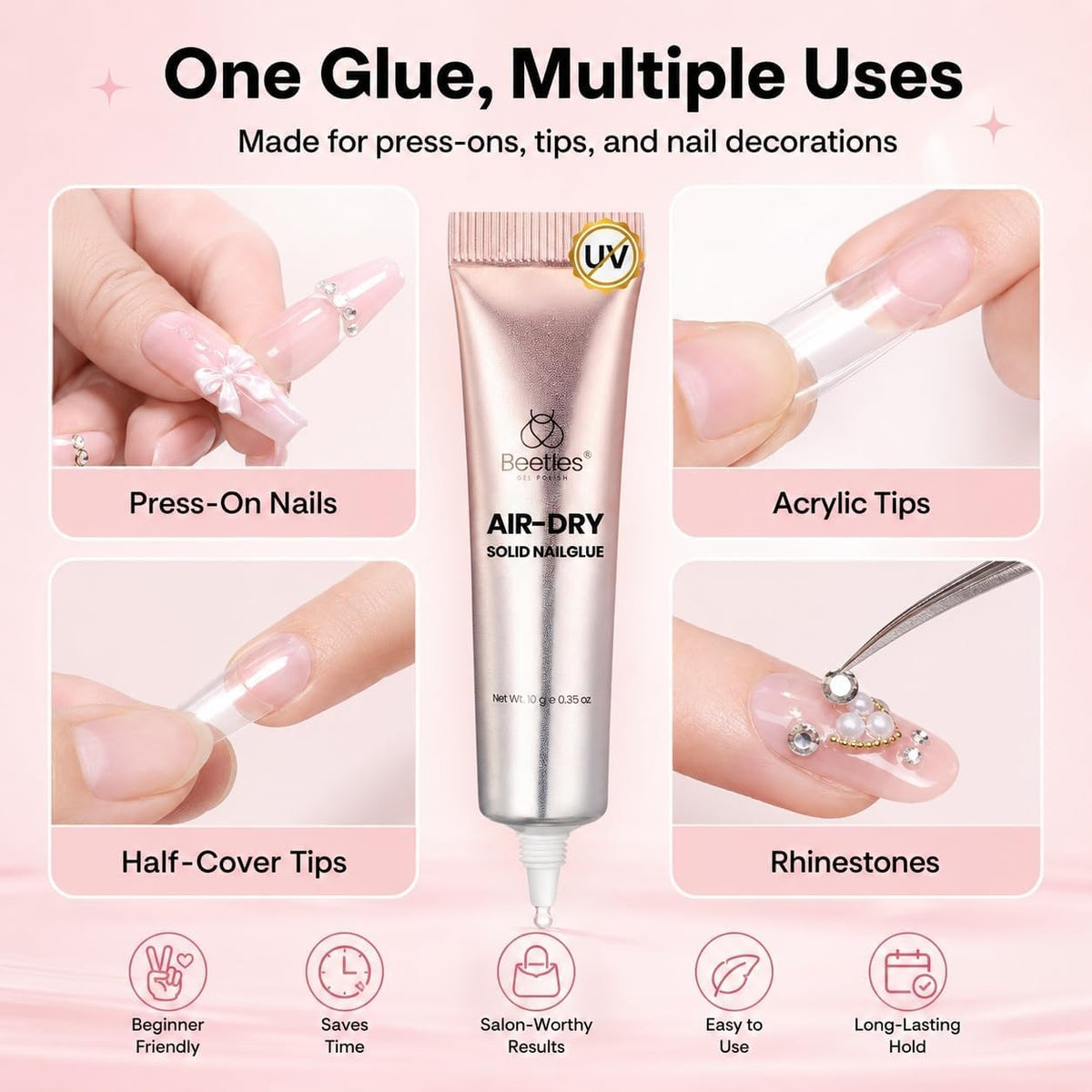 beetles Super Strong Nail Glue with press-on nails