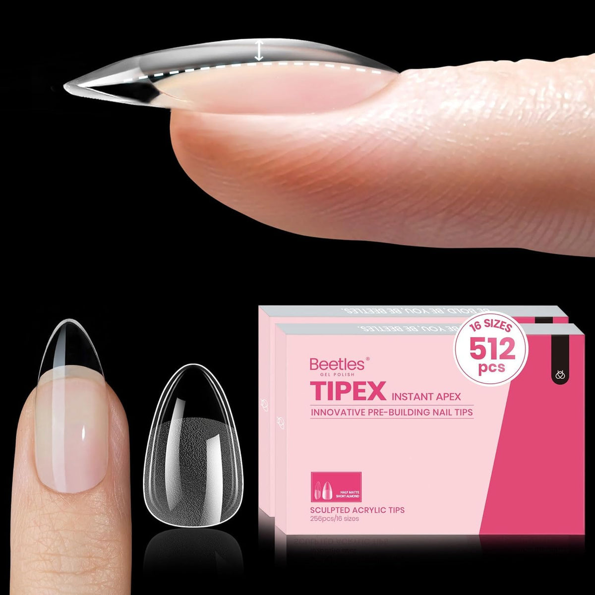 beetles Tipex Instant Apex Nail Tips front view in packaging