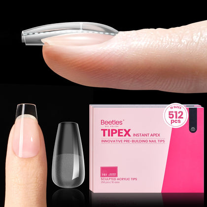 Beetles Tipex Instant Apex Nail Tips short coffin 512pcs front view