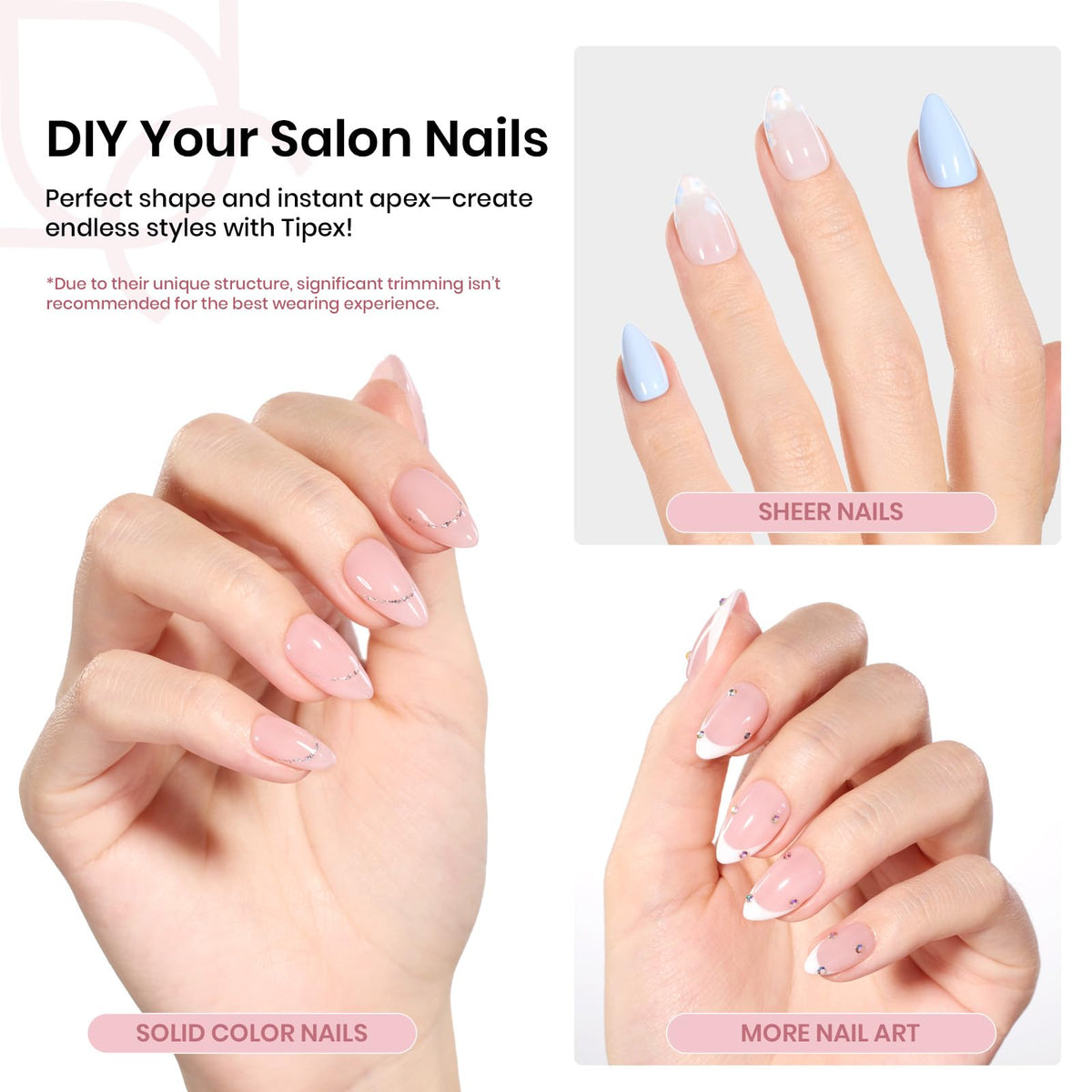 beetles Tipex Instant Apex Nail Tips showing various sizes