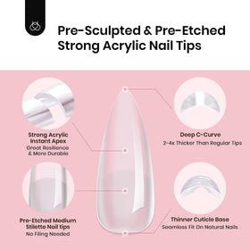 beetles Tipex Instant Apex Nail Tips with gel glue
