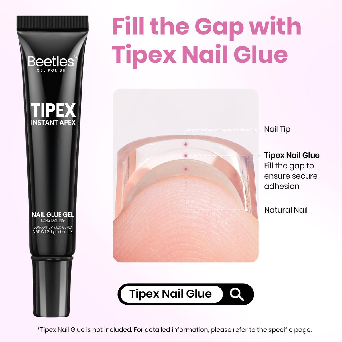 Beetles Tipex Lite Nail Tips in use during a DIY manicure