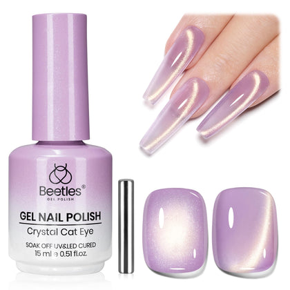 Beetles Twilight Dream Purple Cat Eye Gel Nail Polish 15ML front view