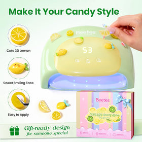 beetles UV Nail Lamp candy green design on a vanity