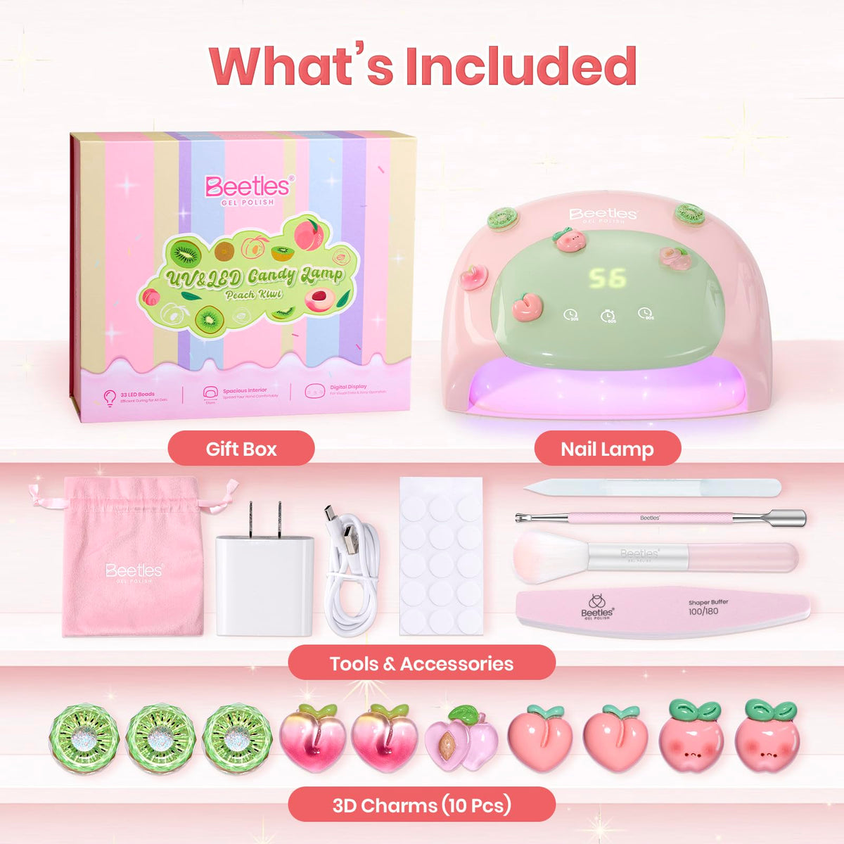 beetles UV Nail Lamp Candy Pink side view