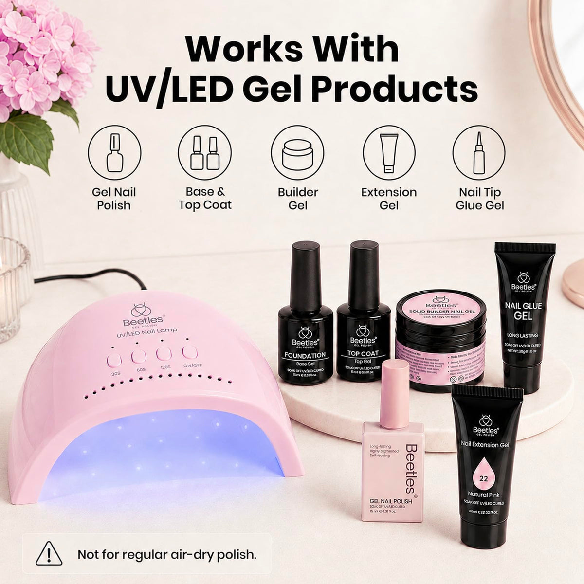 beetles UV Nail Lamp displaying timer settings
