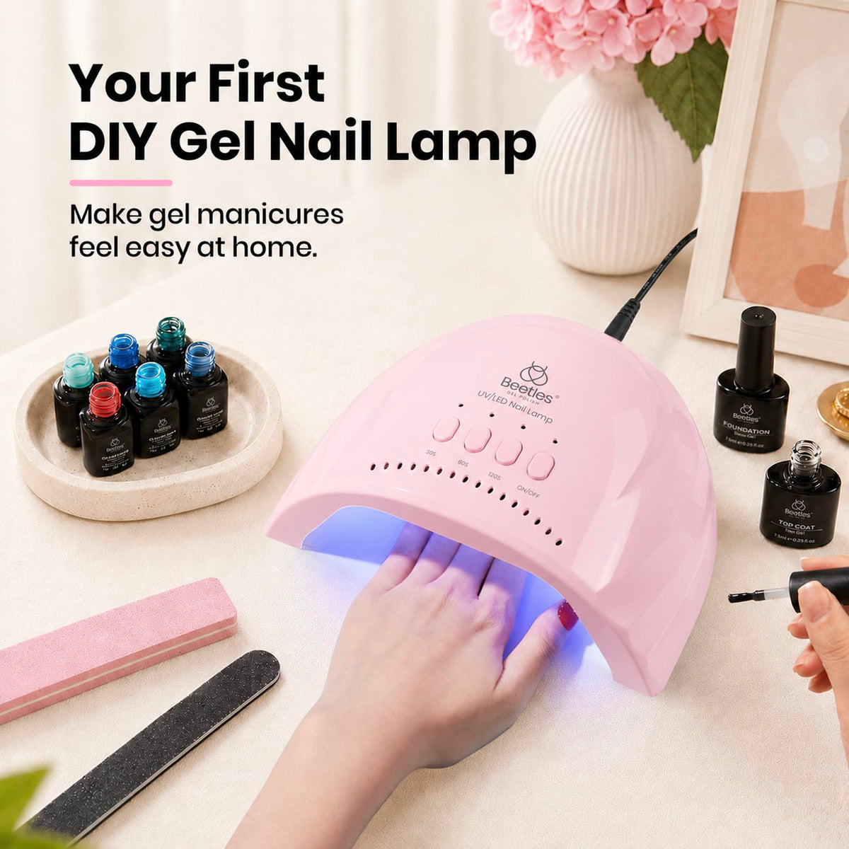 beetles UV Nail Lamp on a nail care table