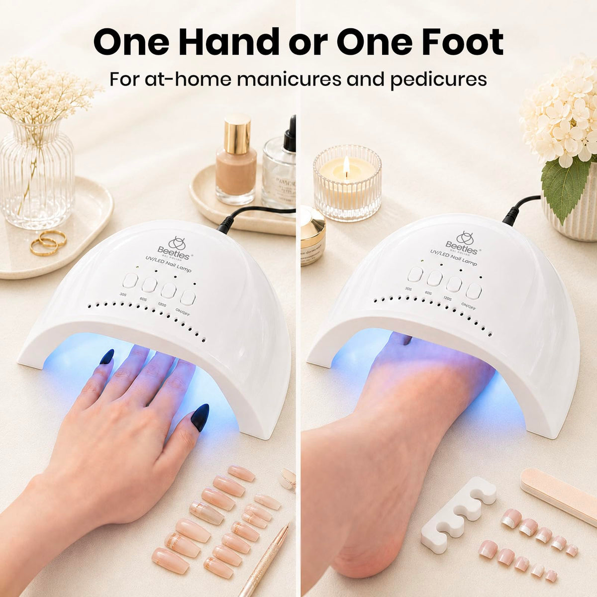beetles UV Nail Lamp side view with LED lights