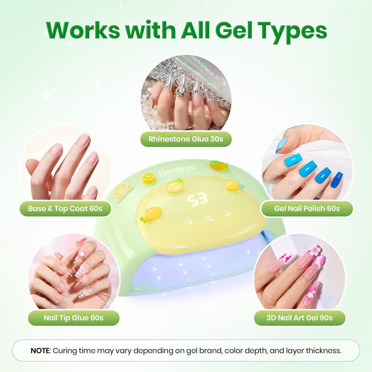 beetles UV Nail Lamp with hands-free operation feature