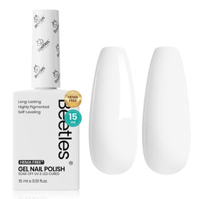 beetles White Gel Polish 15ml front view