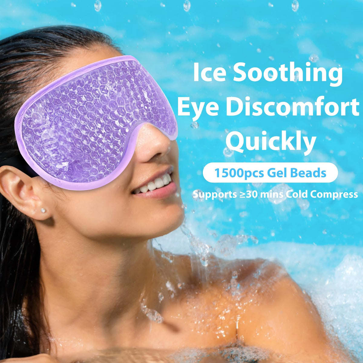 BeeVines Gel Eye Mask in use on a person
