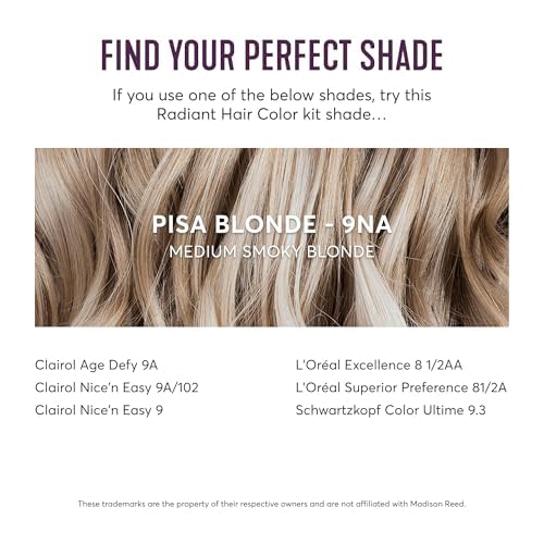 Before and after hair colour using Madison Reed