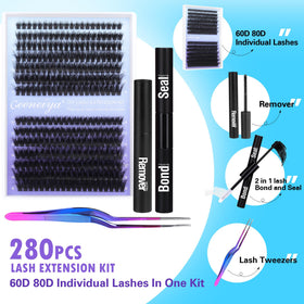 Before and after lash extension application