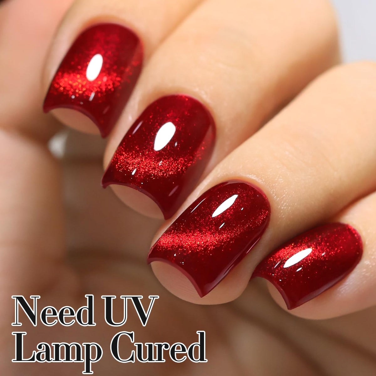 Before and after nail art with Double Rhythm Cat Eye Gel Polish