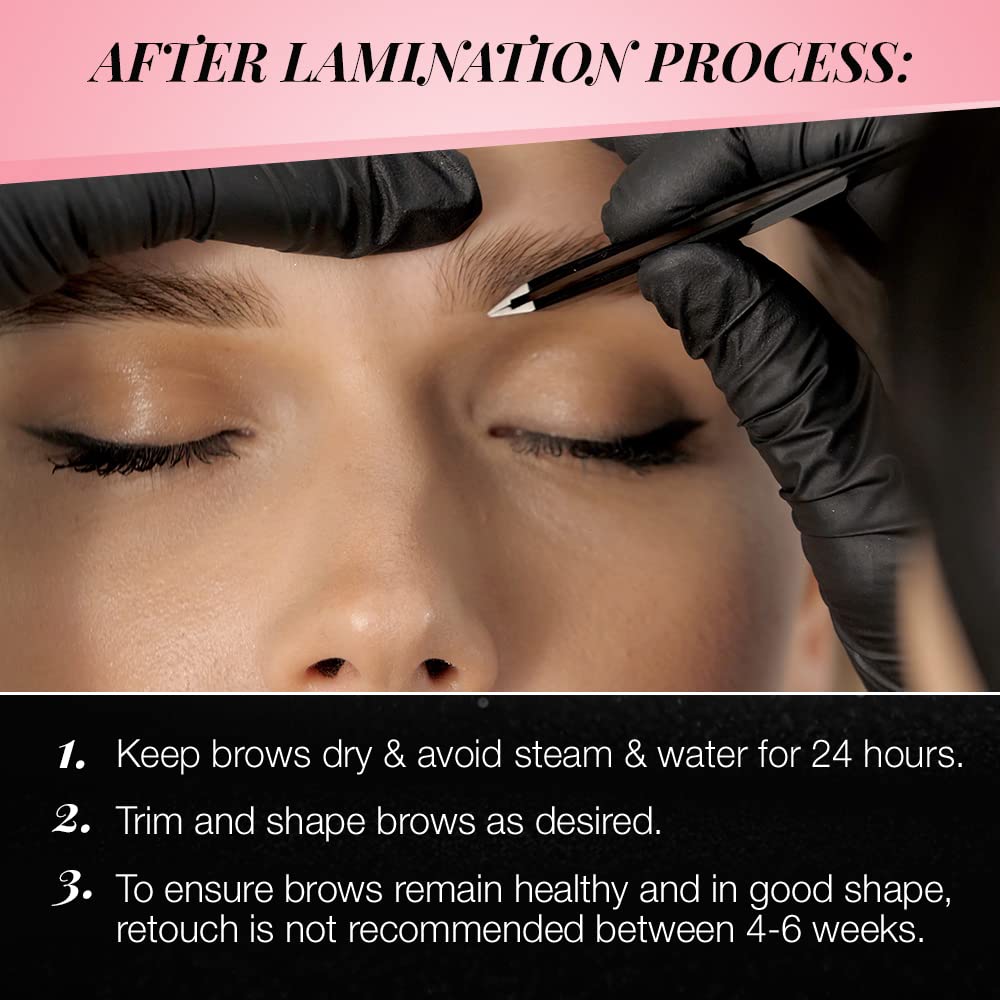 Before and after results of brow lamination