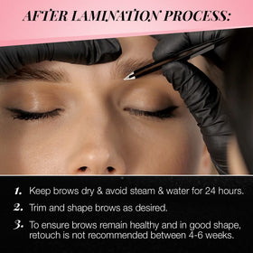 Before and after results of brow lamination