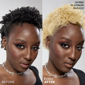 Before and after results of L'Oreal Paris Feria hair bleach