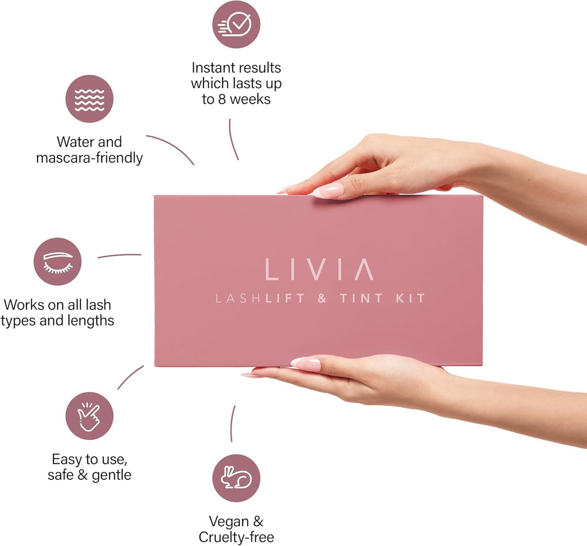 Before and after results of LIVIA Lash Lift