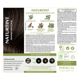 Before and after results of Naturtint 3WN Dark Brown hair colour