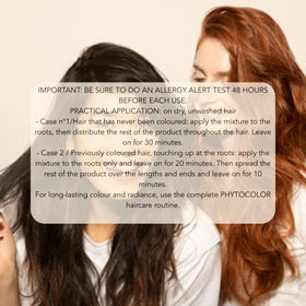 Before and after results of PHYTO Phytocolor hair dye
