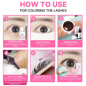 Before and after results of using CLIONE Lash Lift and Colour Kit