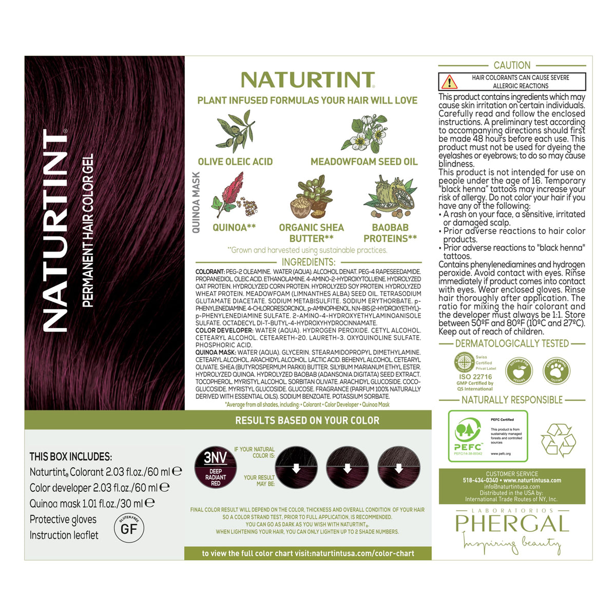 Before and after results of using Naturtint 3NV Radiant Red