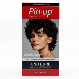 Before and after results of using Pin-up Original End Curl Home Perm Kit