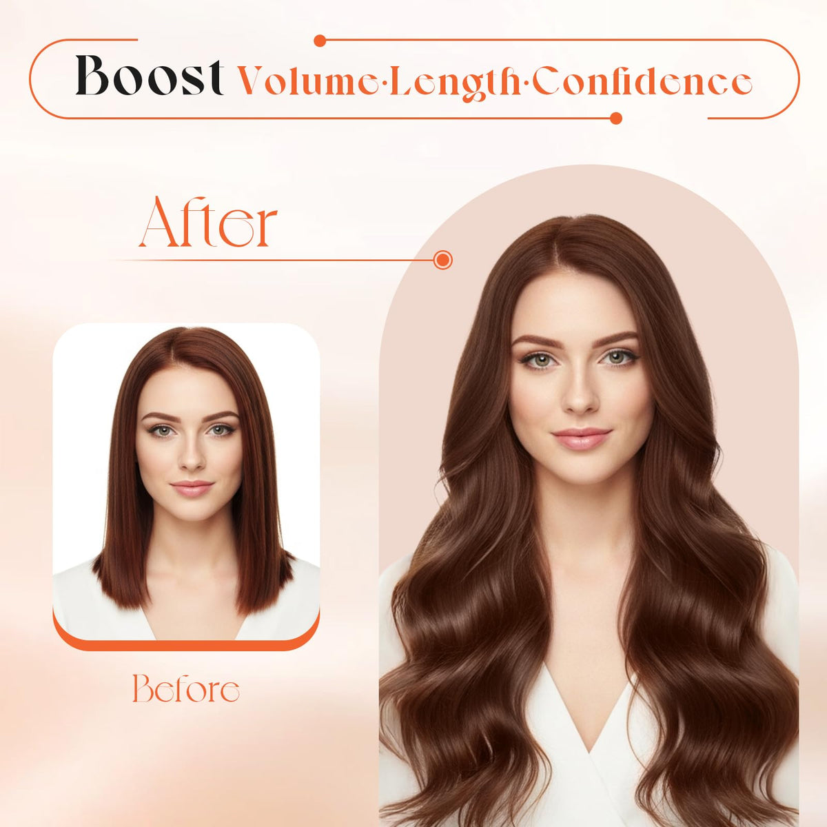 Before and after using Sunny Hair Clip-In Extensions