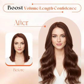 Before and after using Sunny Hair Clip-In Extensions