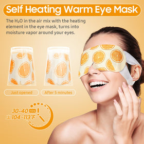 BeHoomi Steam Eye Mask displayed in a travel setting