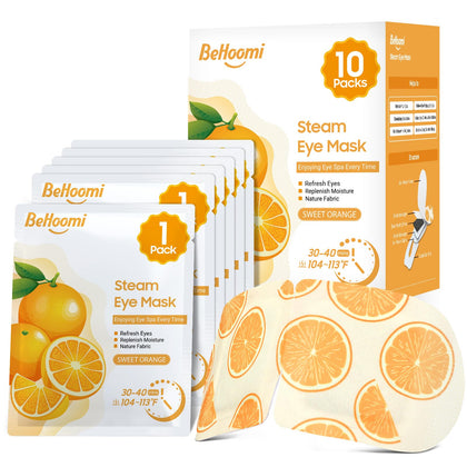 BeHoomi Steam Eye Mask front view with packaging