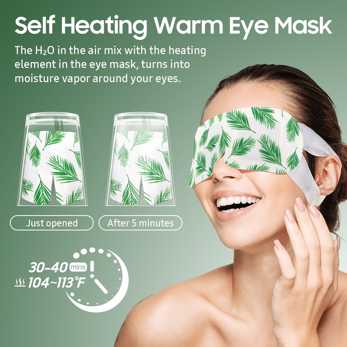 BeHoomi Steam Eye Mask in use during travel