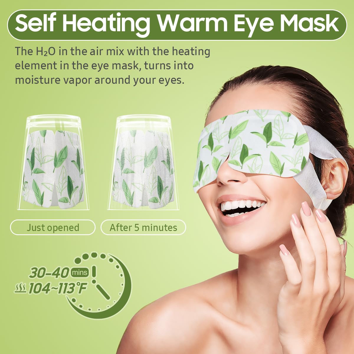 BeHoomi Steam Eye Mask laid out on a soft surface