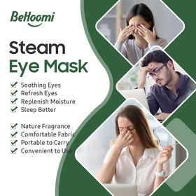 BeHoomi Steam Eye Mask on a person relaxing