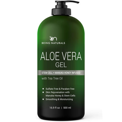 Being Naturals Aloe Vera Gel 16.9 fl oz front view