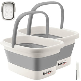 Beinilai Collapsible Foot Bath Basin folded for storage