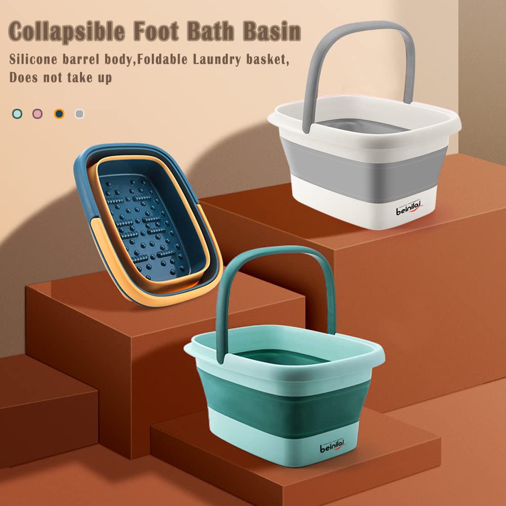 Beinilai Collapsible Foot Bath Basin with cleaning mop bucket functionality