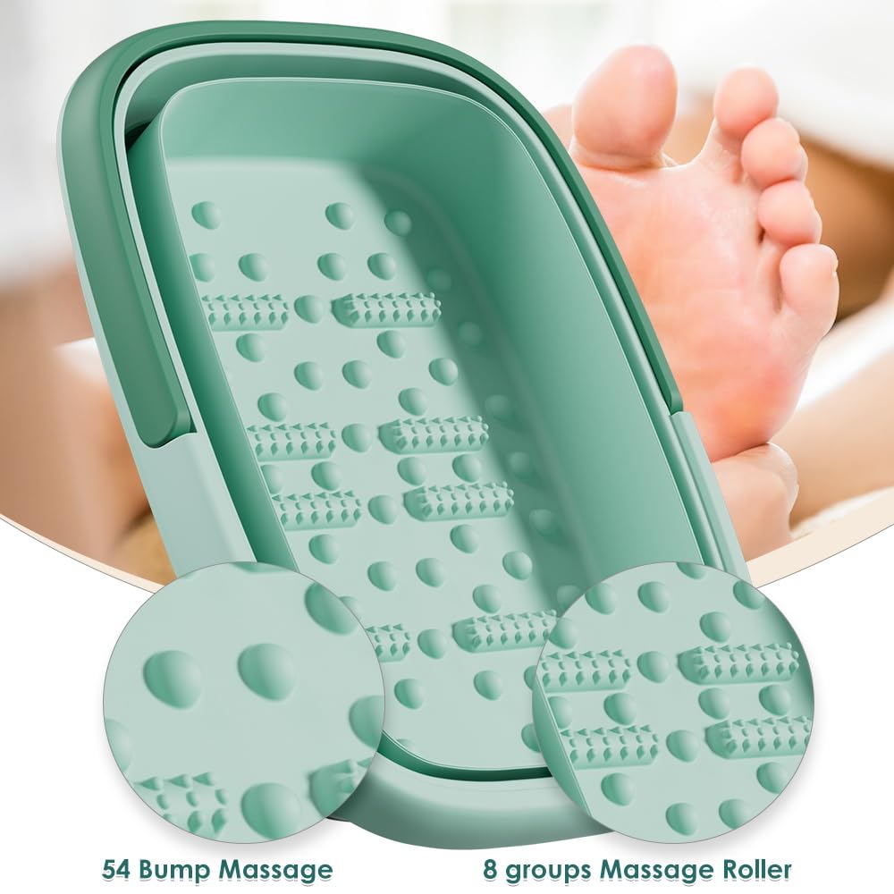 Beinilai Collapsible Foot Bath Basin with massage rollers visible