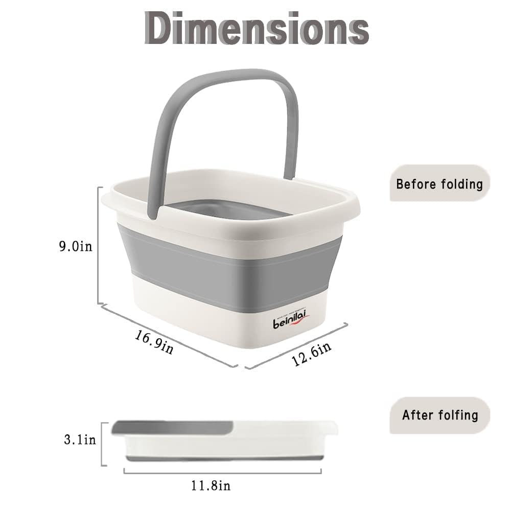 Beinilai Foldable Foot Tub with handle for easy carrying