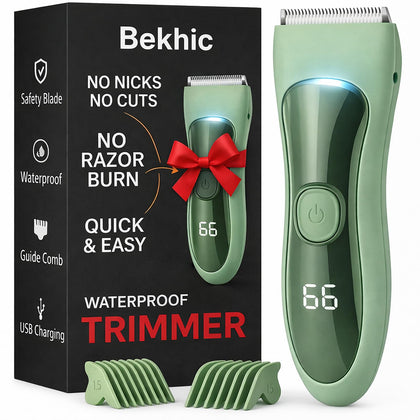 Bekhic Body Hair Trimmer front view with LED light